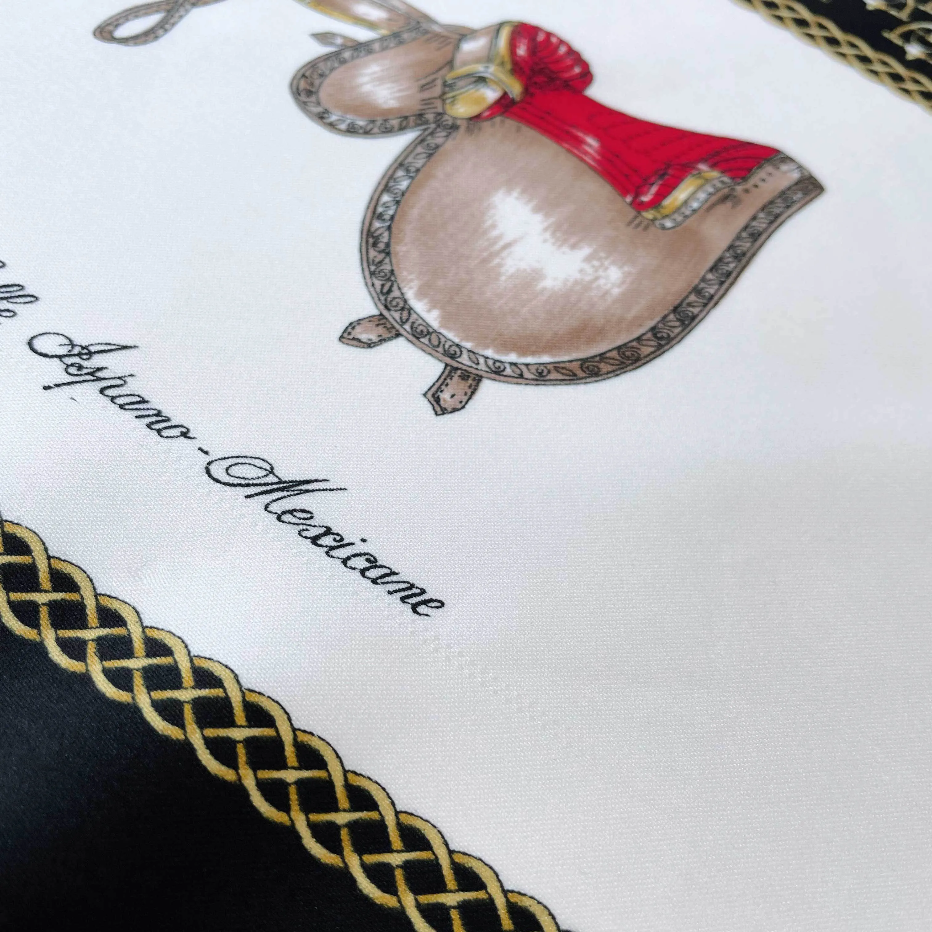 vintage silky equestrian saddle xl scarf sold by Good Market Thrift Store product image thumbnail 4