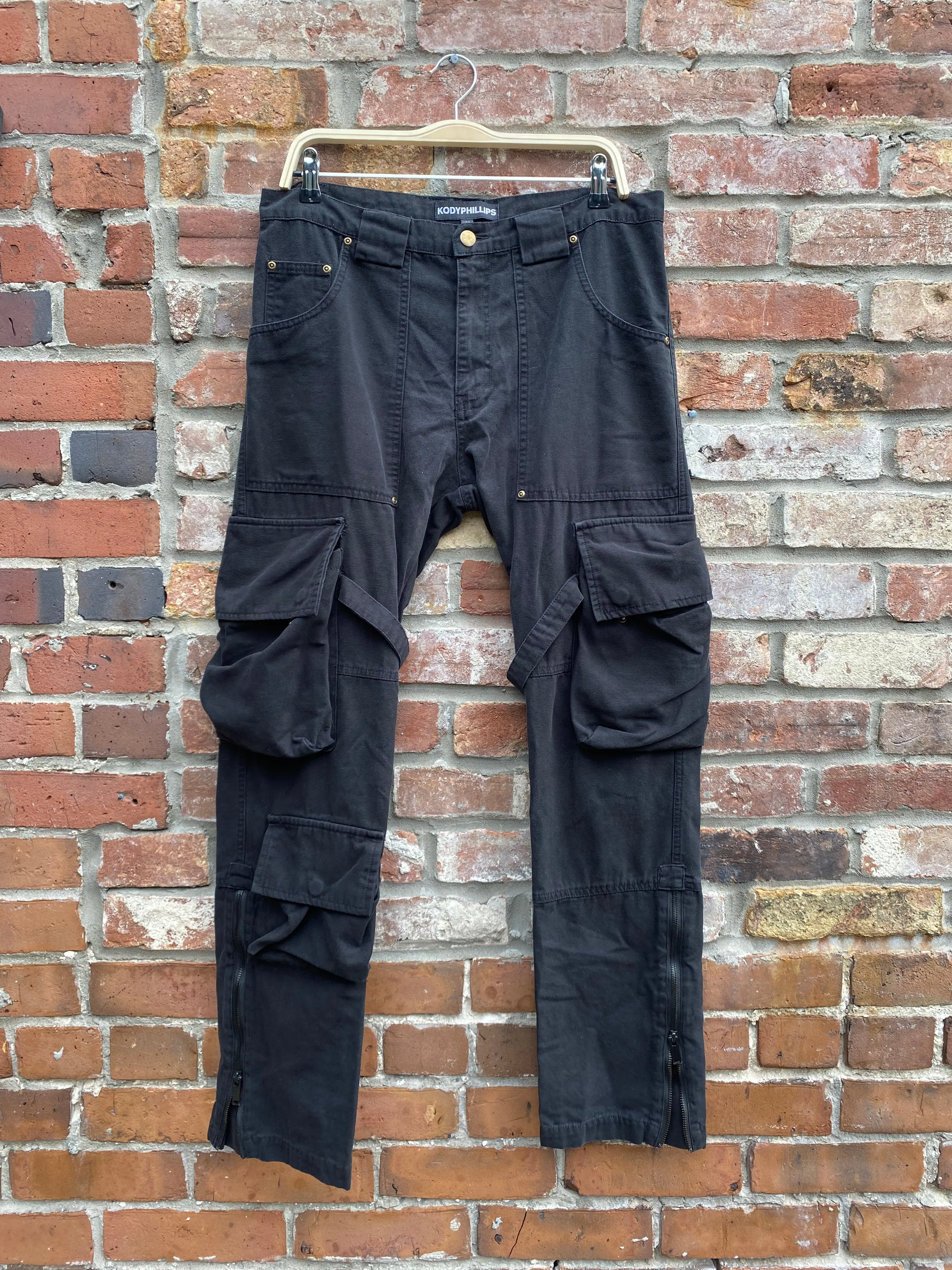 kody phillips black cargo pants sold by Good Market Thrift Store product image thumbnail 3
