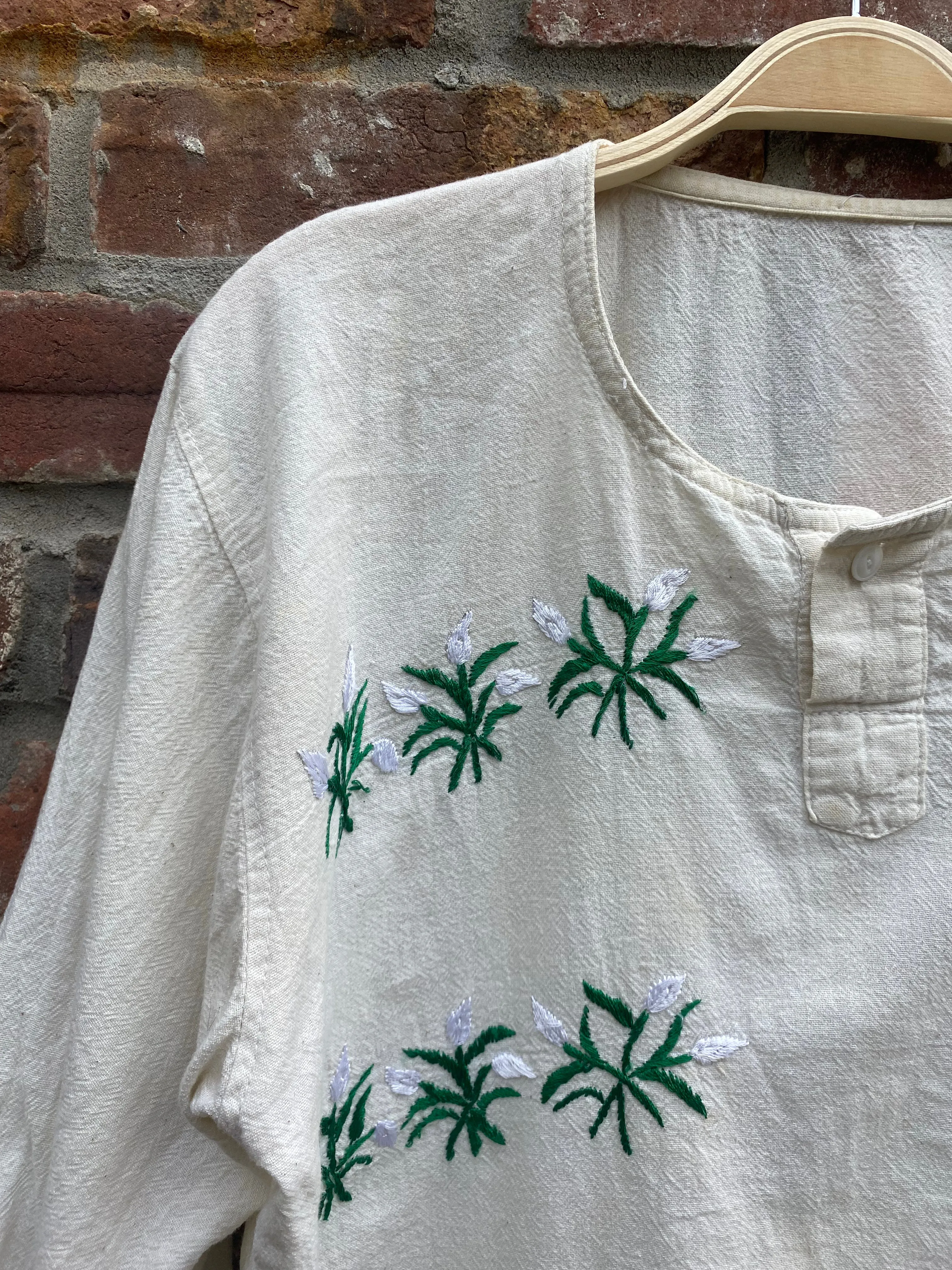 vintage embroidered balloon sleeve blouse sold by Good Market Thrift Store product image thumbnail 2