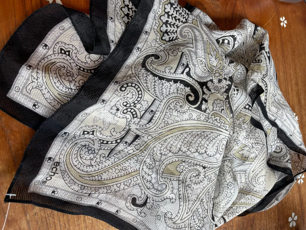 vintage echo paisley print long scarf sold by Good Market Thrift Store