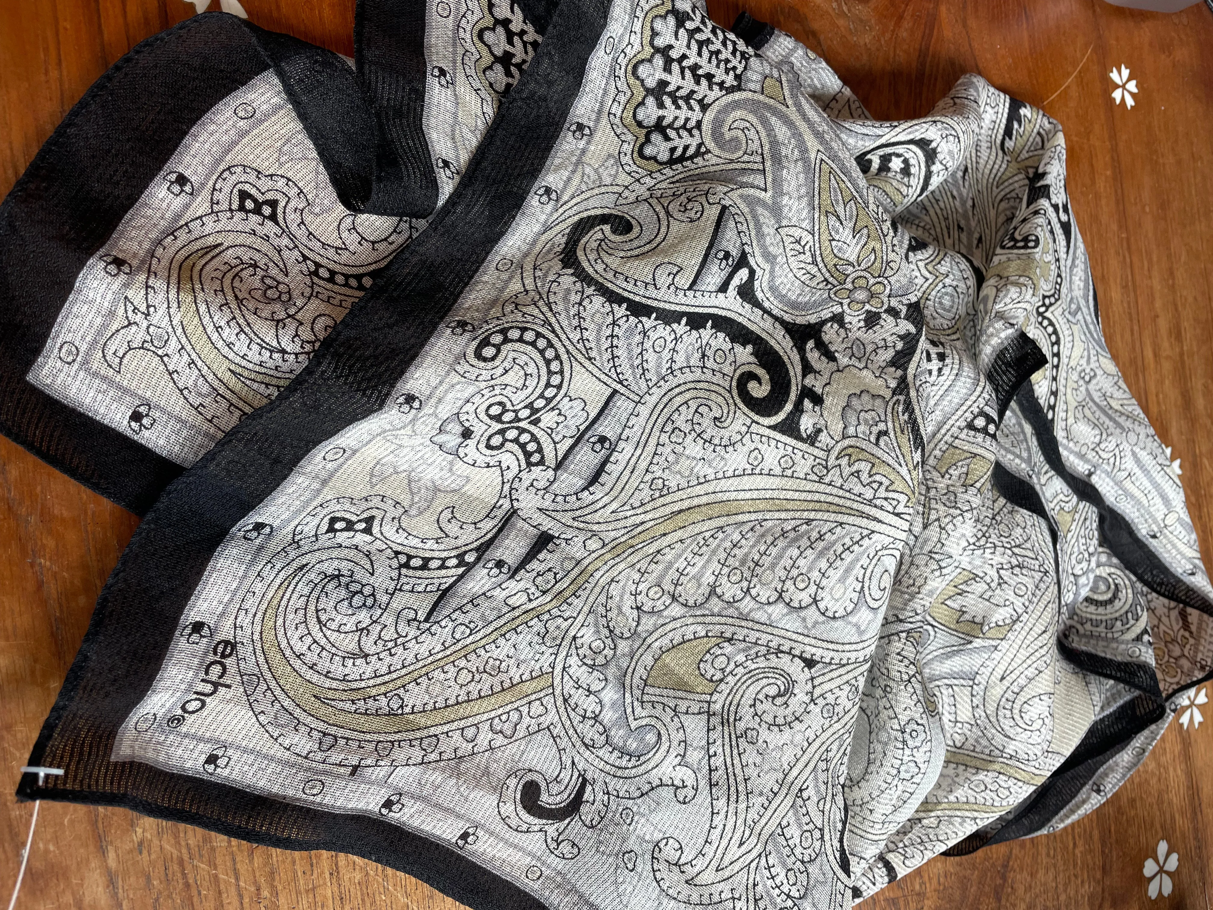 vintage echo paisley print long scarf sold by Good Market Thrift Store