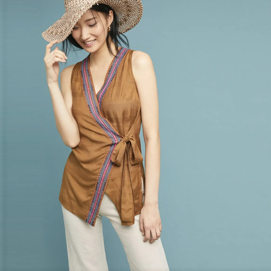 anthro maeve liviana wrap tunic sold by Good Market Thrift Store