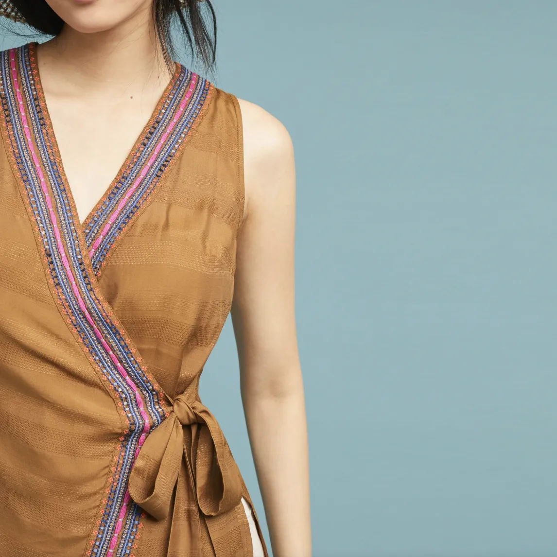 anthro maeve liviana wrap tunic sold by Good Market Thrift Store product image thumbnail 2