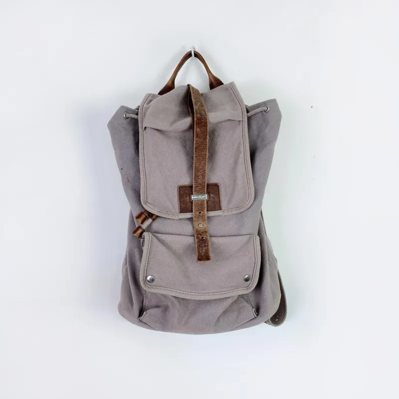 armani exchange canvas camp backpack w leather trim sold by Good Market Thrift Store