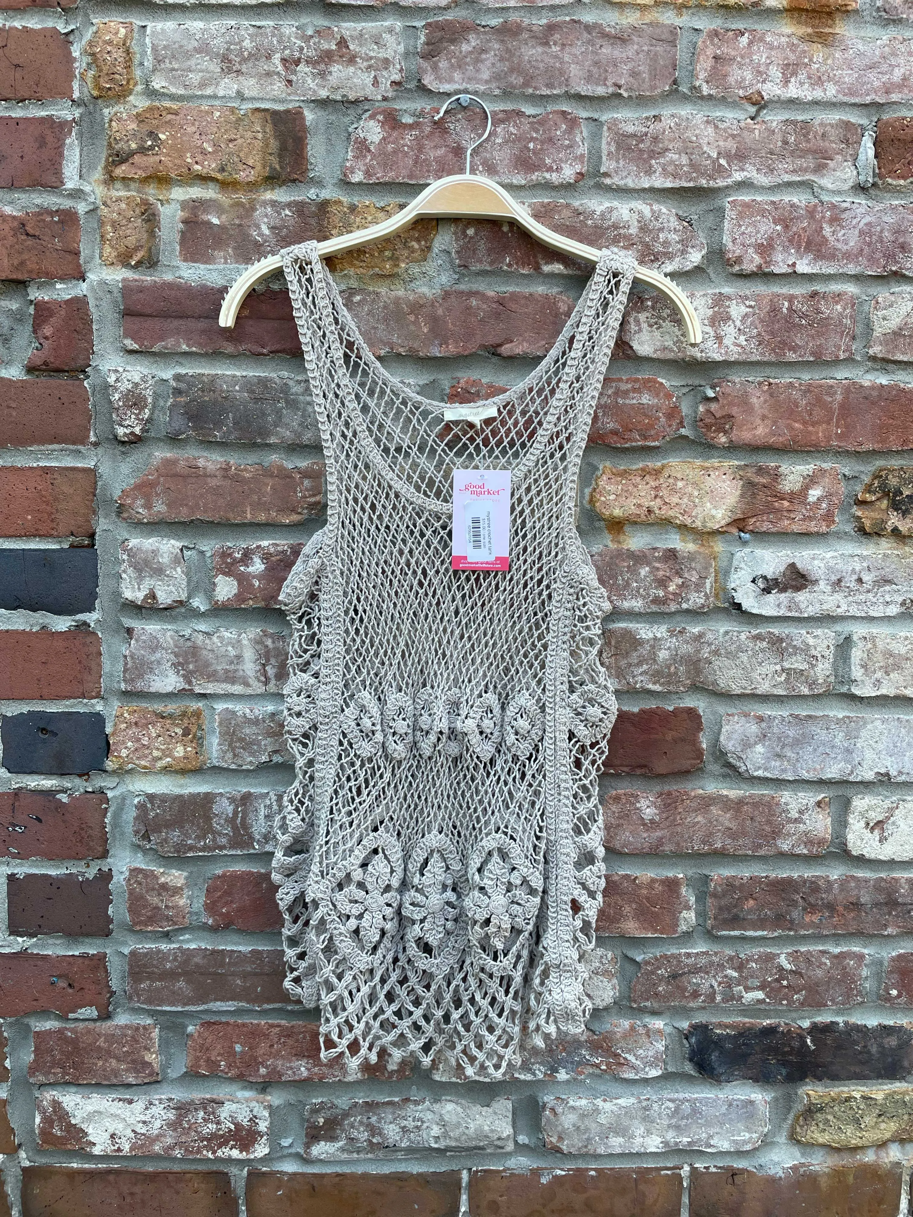 mystree crochet tank sold by Good Market Thrift Store