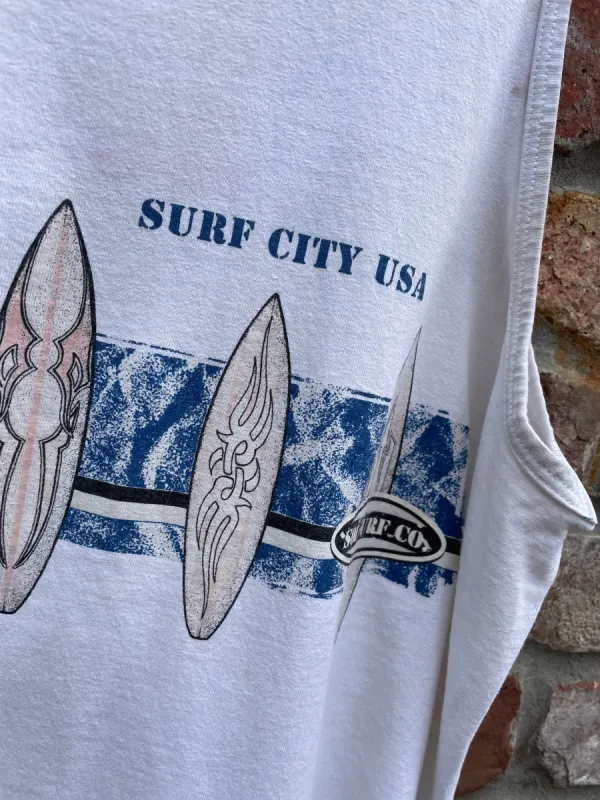 vintage 90s surf city usa tank top sold by Good Market Thrift Store