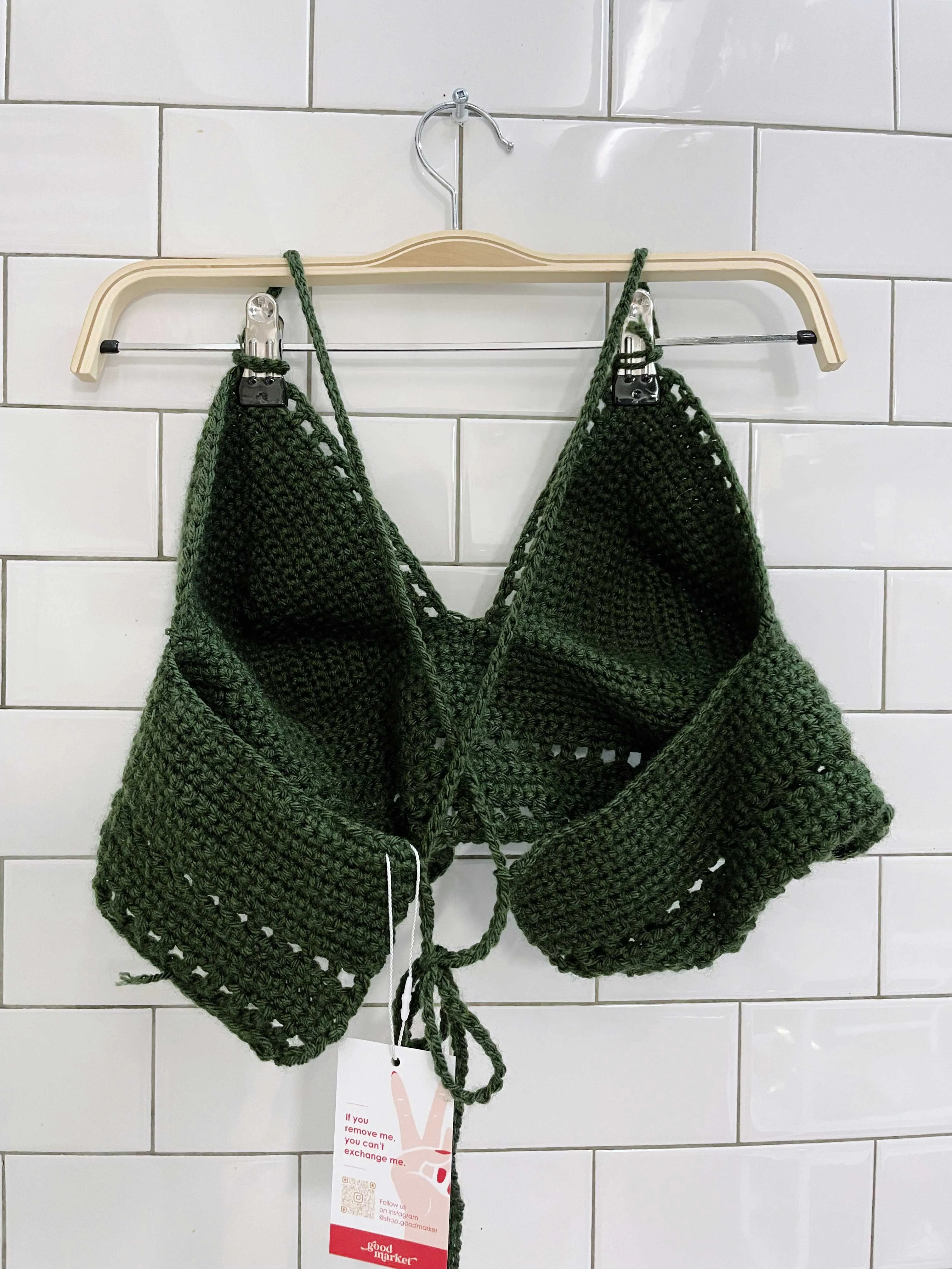 hand-knit crochet halter top sold by Good Market Thrift Store product image thumbnail 2