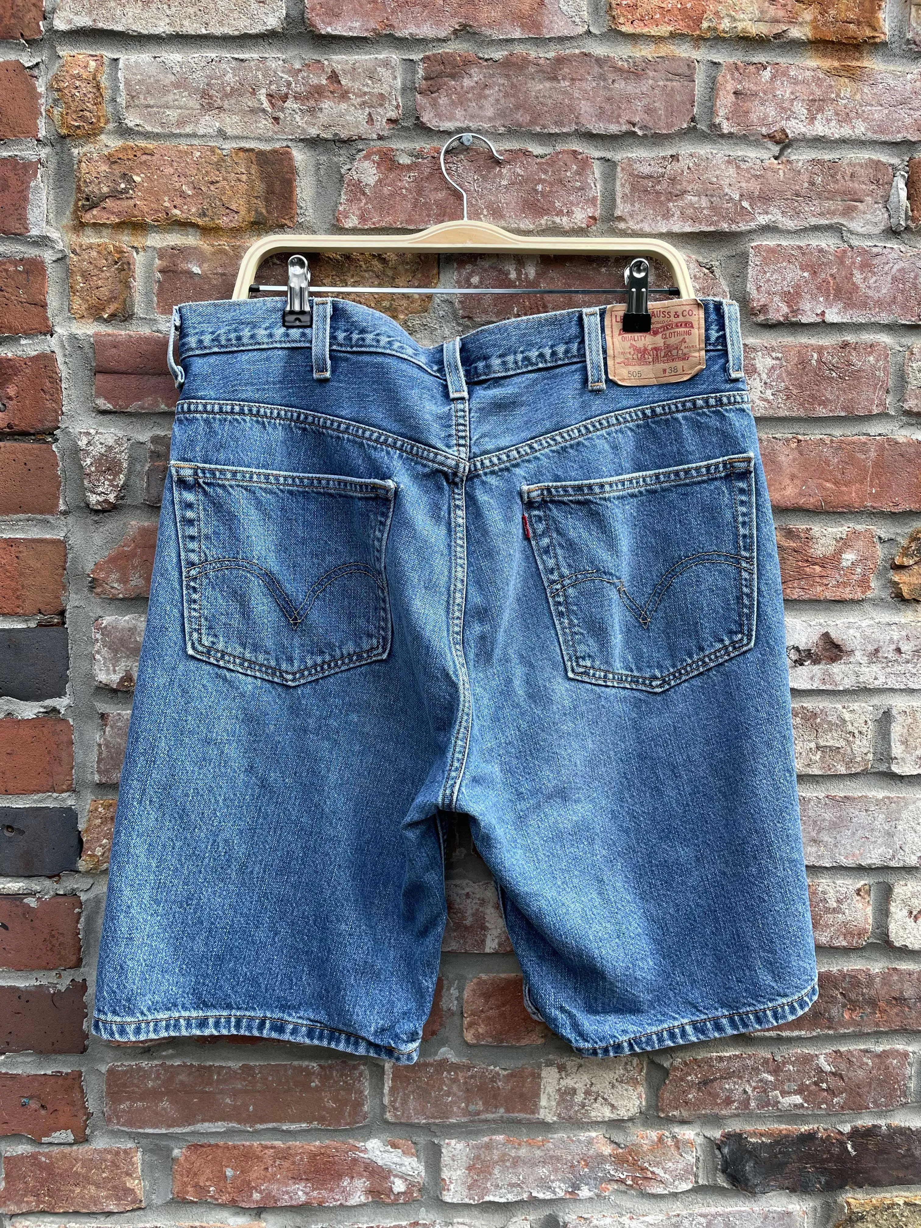 vintage levi's 505 long denim shorts sold by Good Market Thrift Store product image thumbnail 2