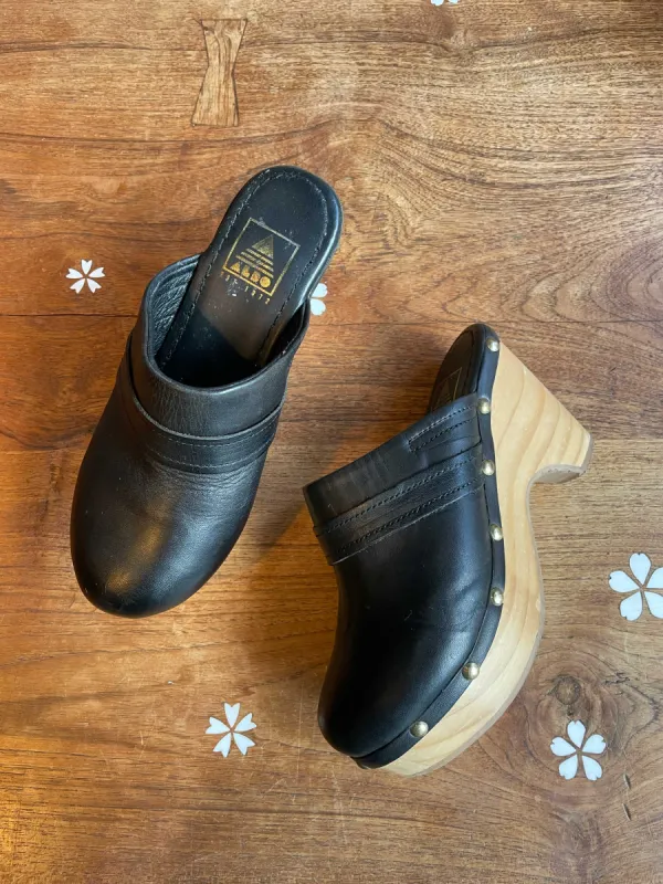 vintage 90s aldo leather studded clog sold by Good Market Thrift Store