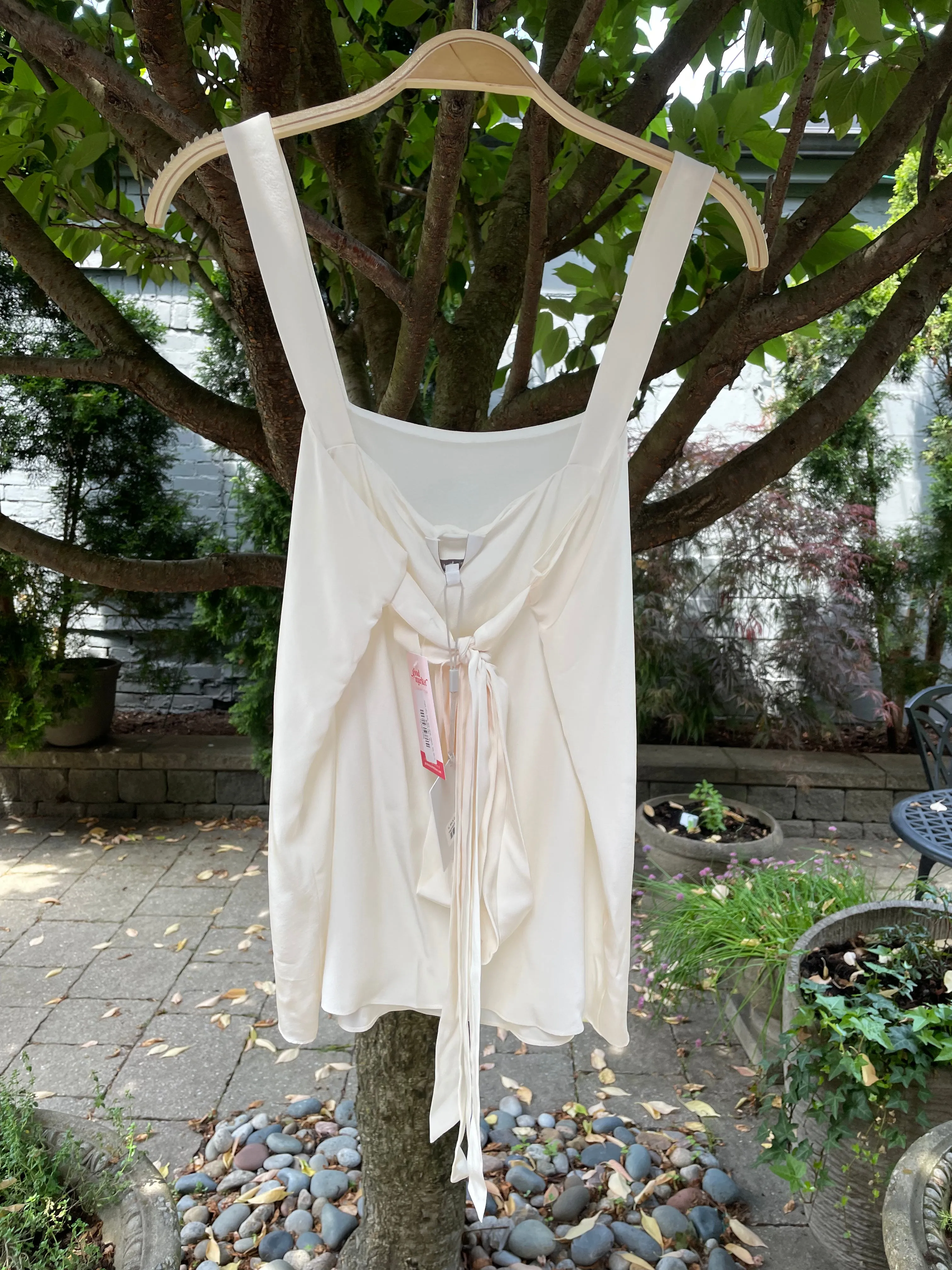 nwt tibi silk square neck tie tank sold by Good Market Thrift Store