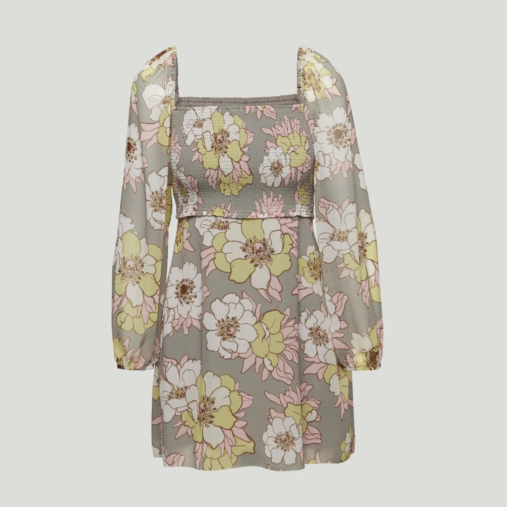 wilfred villa smocked chiffon mini dress sold by Good Market Thrift Store product image thumbnail 3