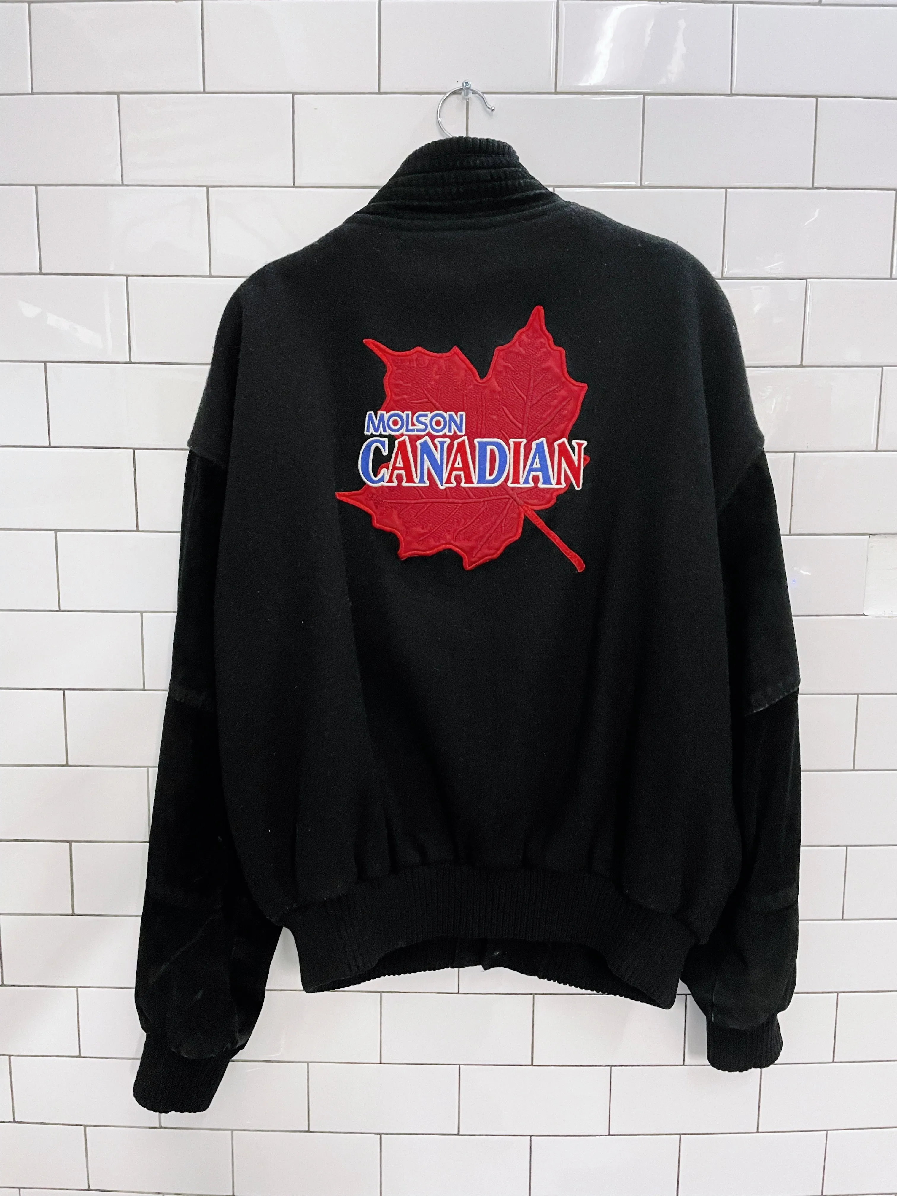 vintage molson canadian wool suede bomber jacket sold by Good Market Thrift Store