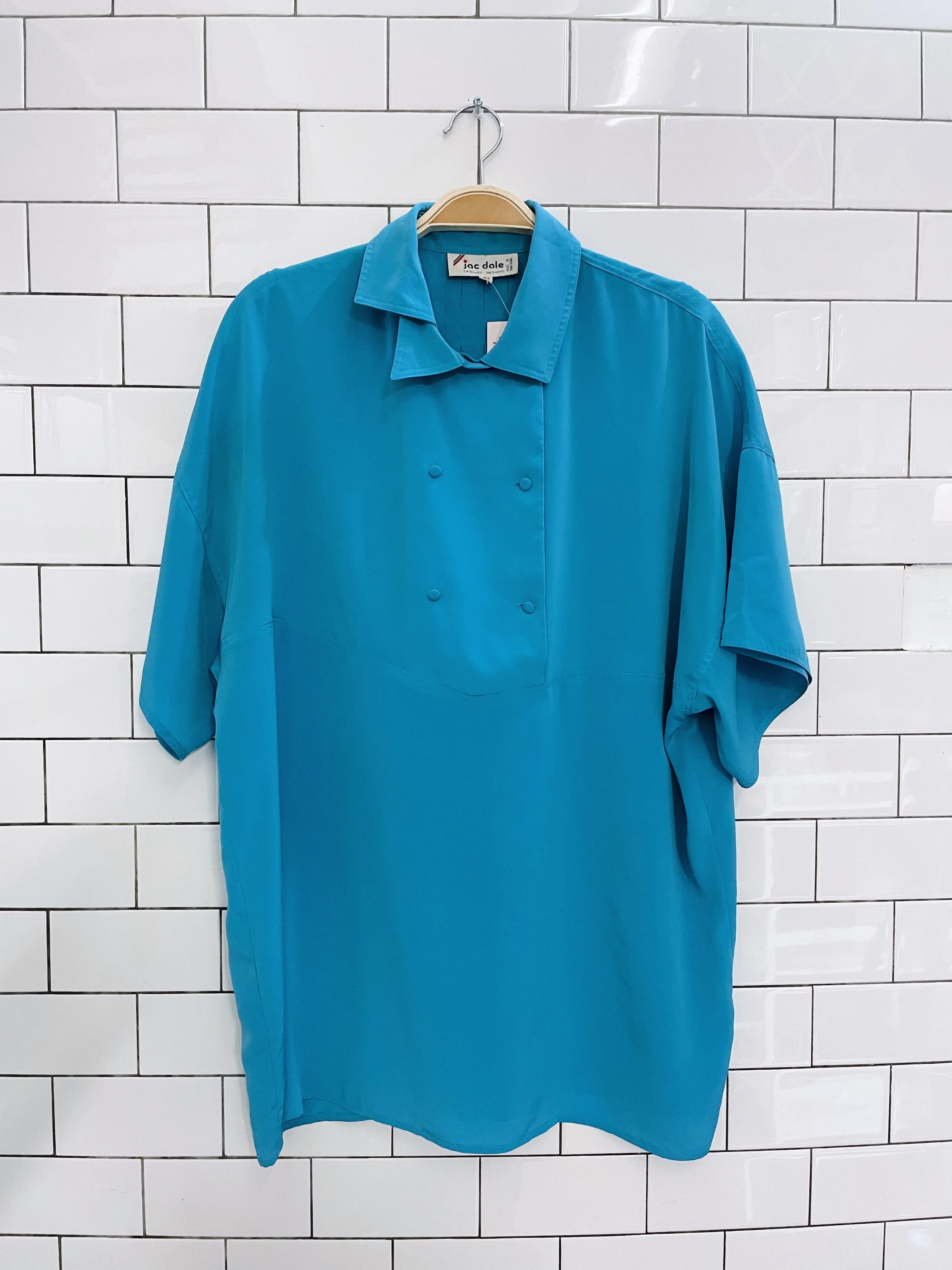 vintage 70s jac dale silk double collar blouse sold by Good Market Thrift Store