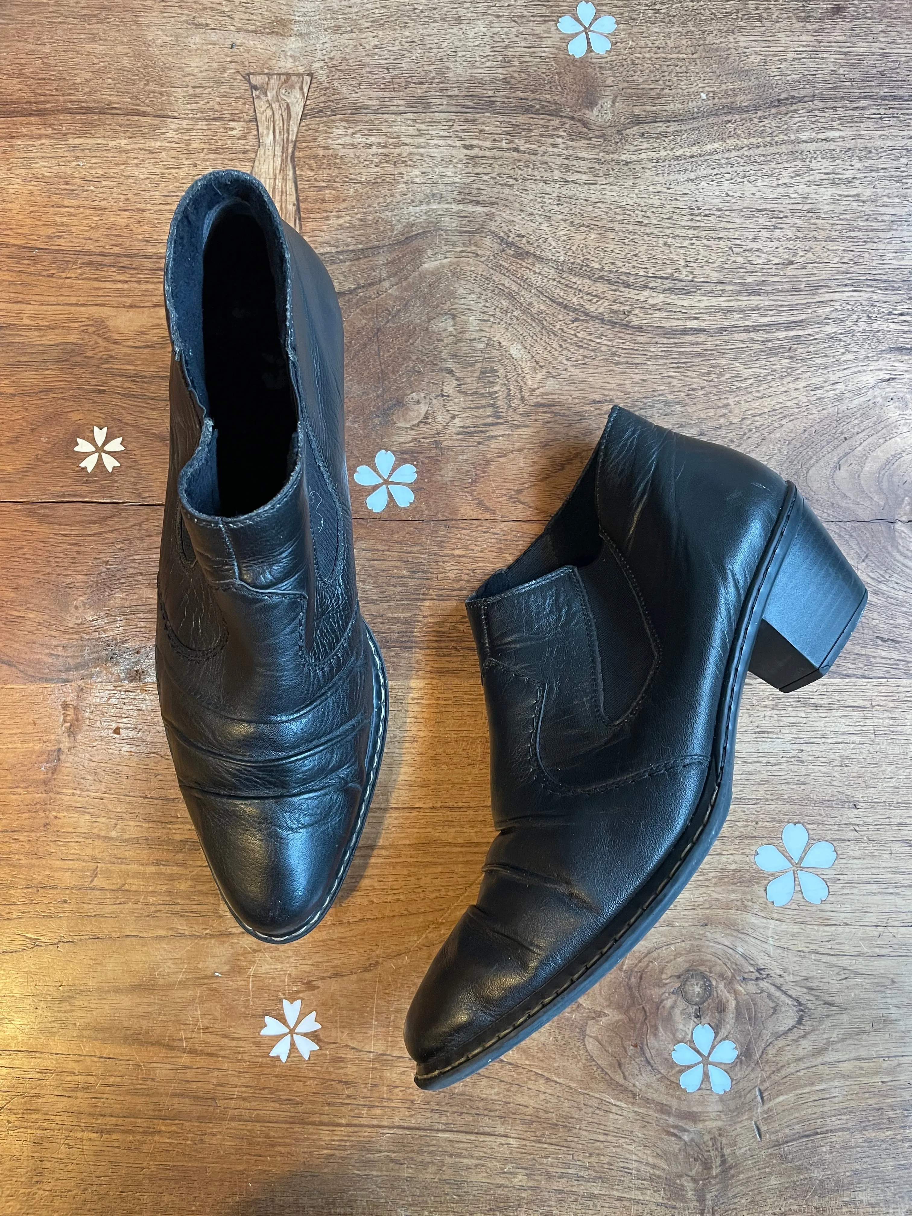 rieker western short leather ankle boot sold by Good Market Thrift Store