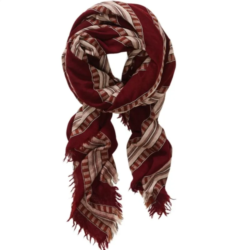 wilfred mixed stripe wool blanket scarf sold by Good Market Thrift Store