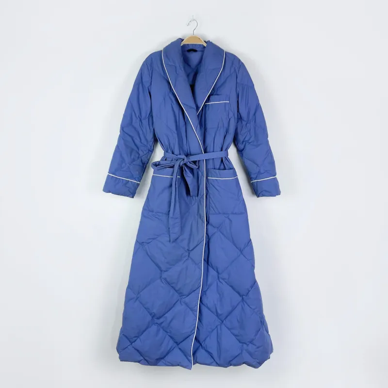 vintage 80s eddie bauer down puffer housecoat jacket - size medium sold by Good Market Thrift Store