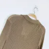 jonathan simkhai gold knit v-neck collar sweater - size 1 sold by Good Market Thrift Store