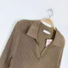 jonathan simkhai gold knit v-neck collar sweater - size 1 sold by Good Market Thrift Store