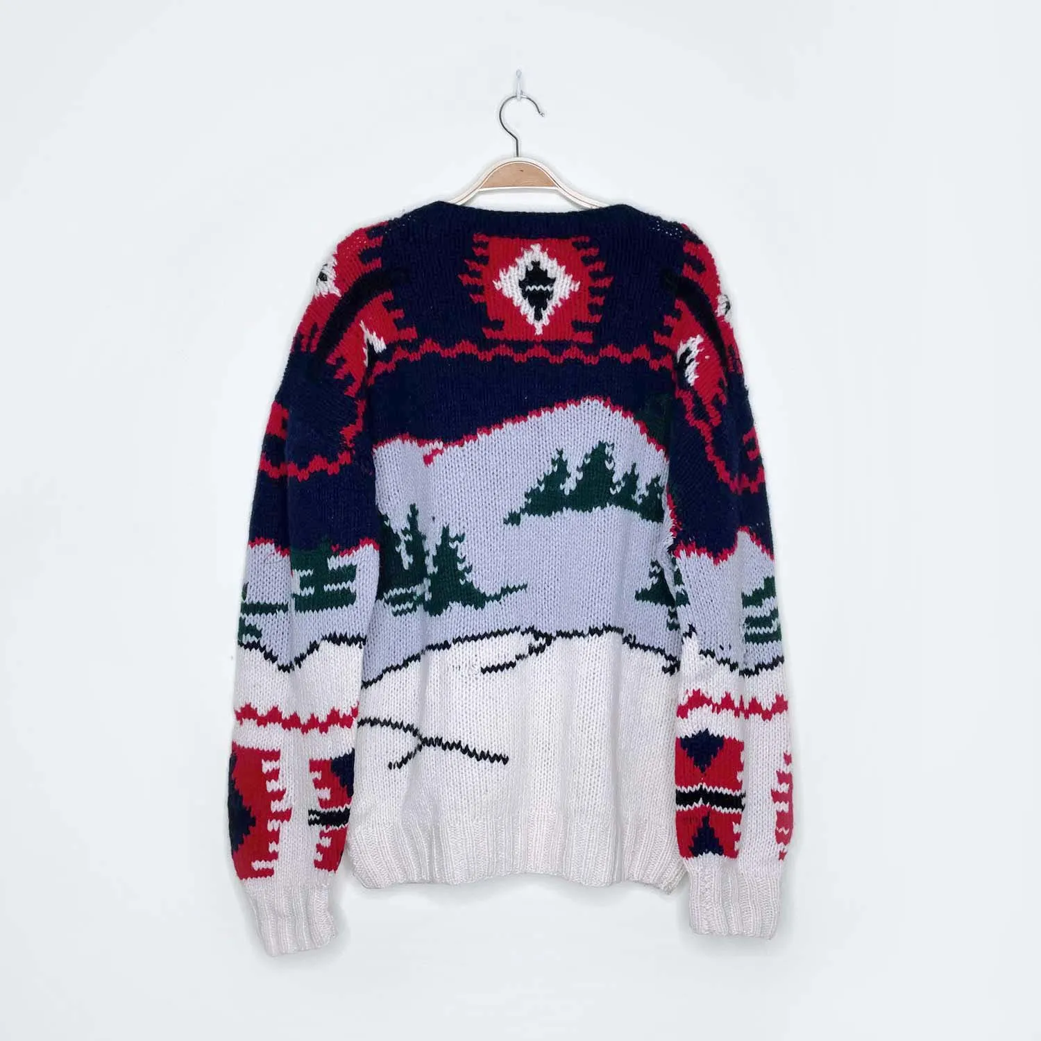 vintage trail atoe trading company wool snowshoe sweater - size medium sold by Good Market Thrift Store product image thumbnail 3