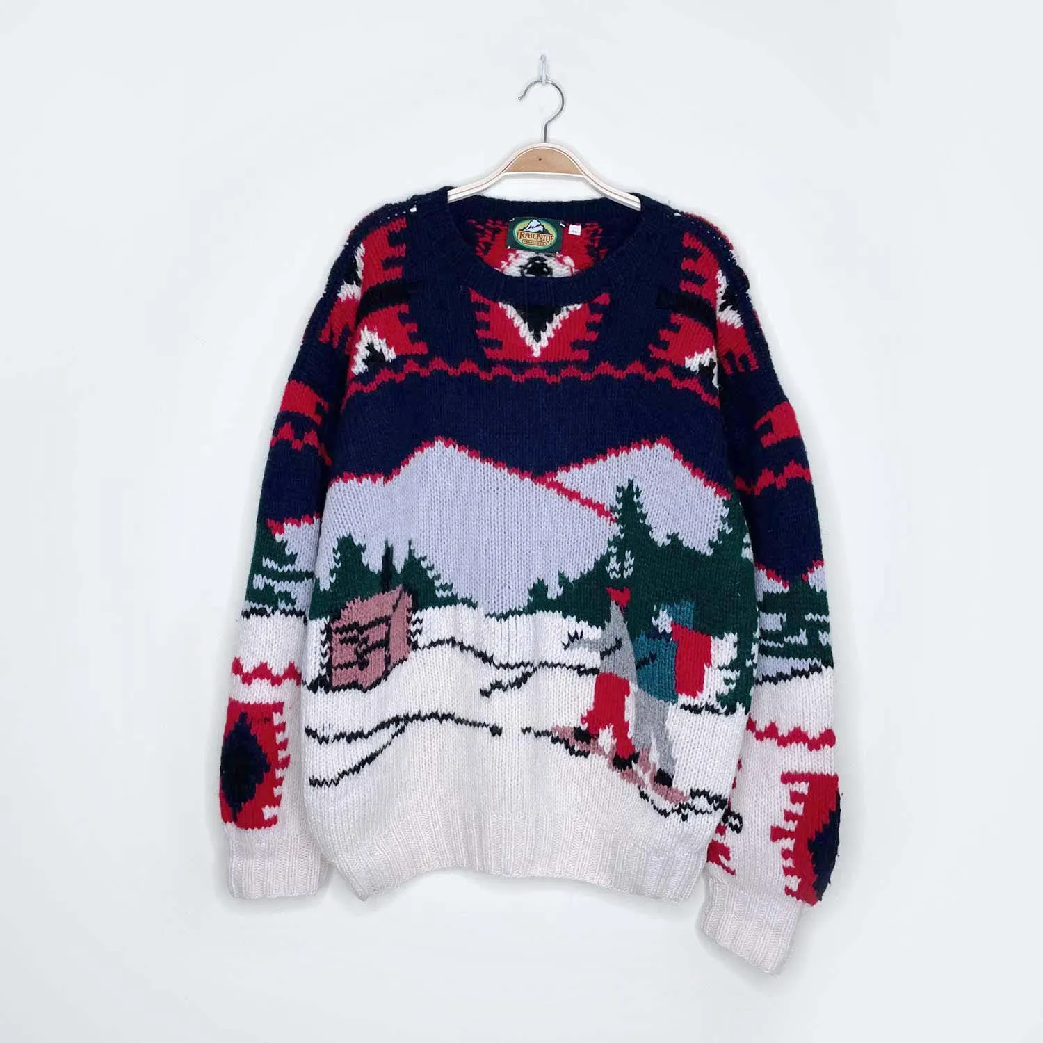 vintage trail atoe trading company wool snowshoe sweater - size medium sold by Good Market Thrift Store