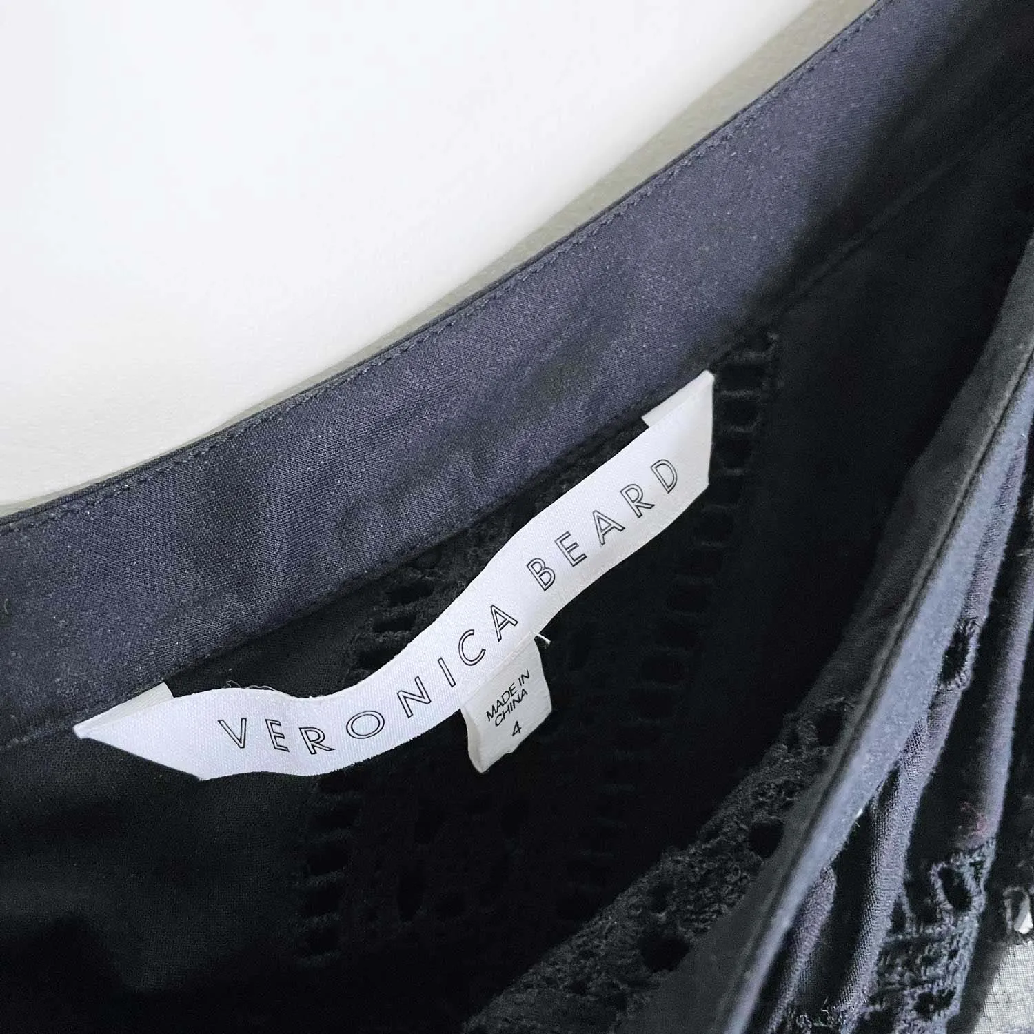 veronica beard cruz one shoulder ruffle eyelet blouse - size 4 sold by Good Market Thrift Store product image thumbnail 5