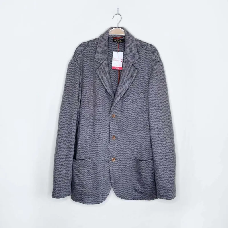 loro piana cashmere herringbone sport jacket - size 56 EU sold by Good Market Thrift Store