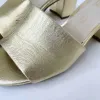le chateau flex gold slip on heeled sandals - size 7 sold by Good Market Thrift Store