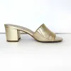 le chateau flex gold slip on heeled sandals - size 7 sold by Good Market Thrift Store
