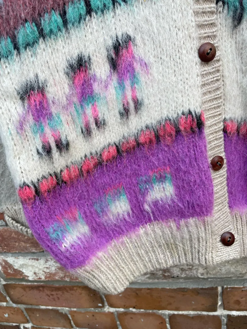 vintage 90s peruvian mohair-blend knit cardigan sold by Good Market Thrift Store product image thumbnail 2