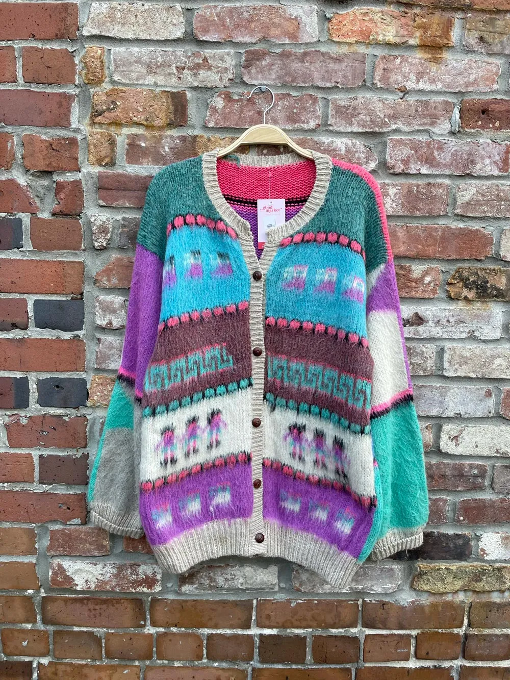 vintage 90s peruvian mohair-blend knit cardigan sold by Good Market Thrift Store