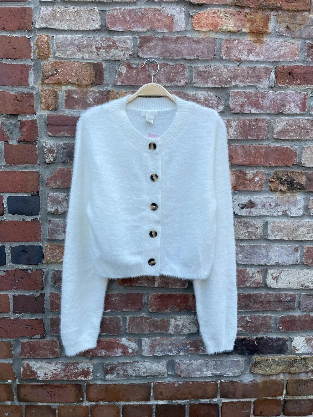 h&m fuzzy knit cardigan sold by Good Market Thrift Store