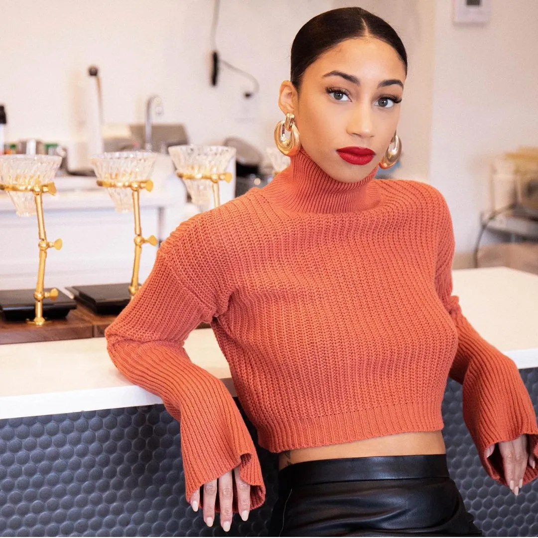 american apparel knit crop bell sleeve sweater sold by Good Market Thrift Store