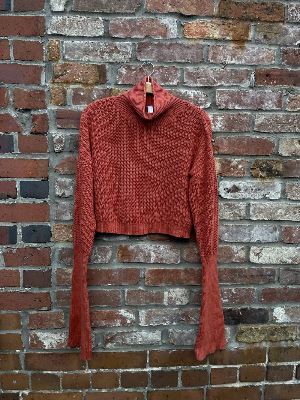 american apparel knit crop bell sleeve sweater sold by Good Market Thrift Store product image thumbnail 2