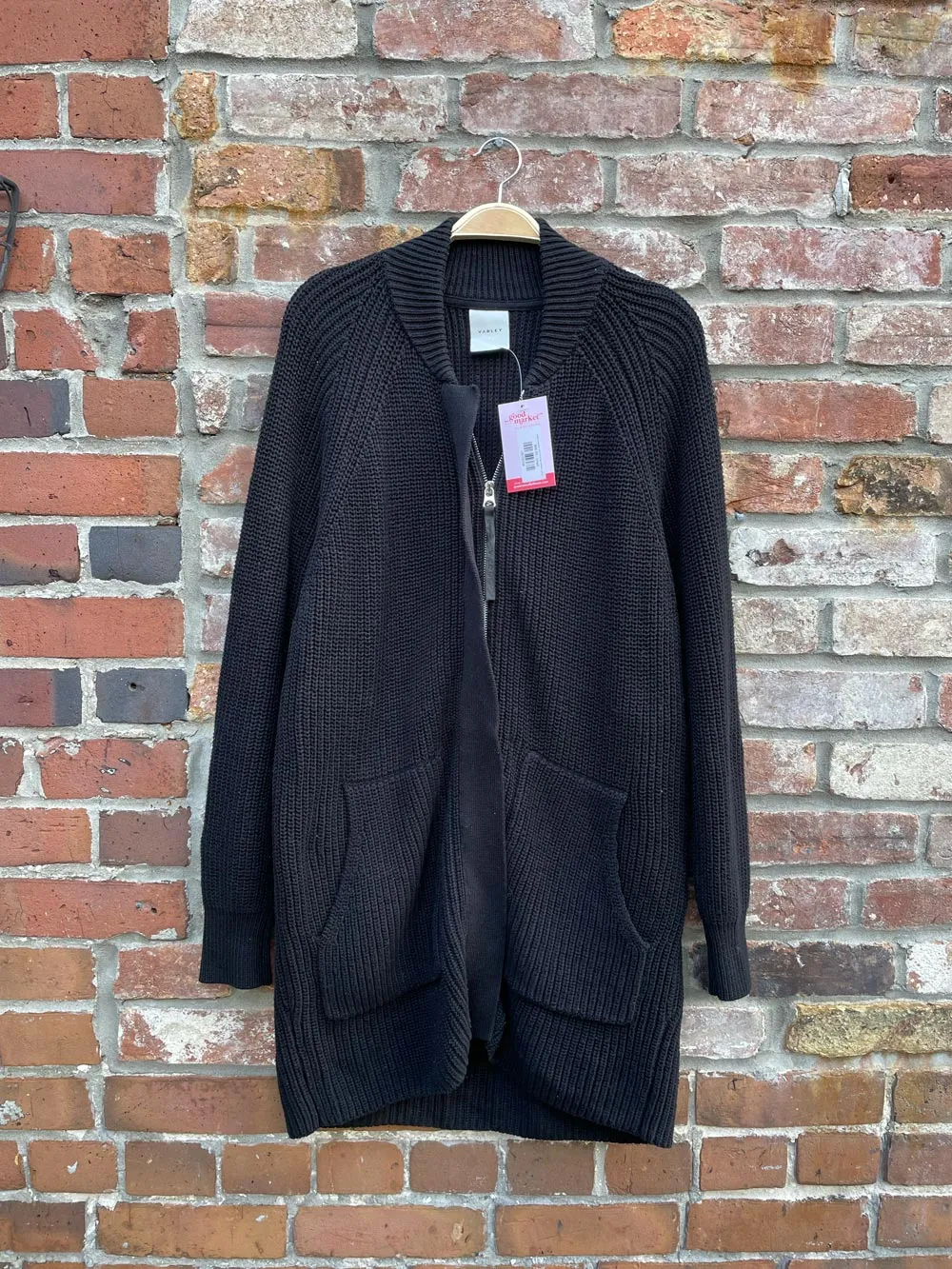 varley maybelle cotton knit zip sweater jacket sold by Good Market Thrift Store product image thumbnail 3