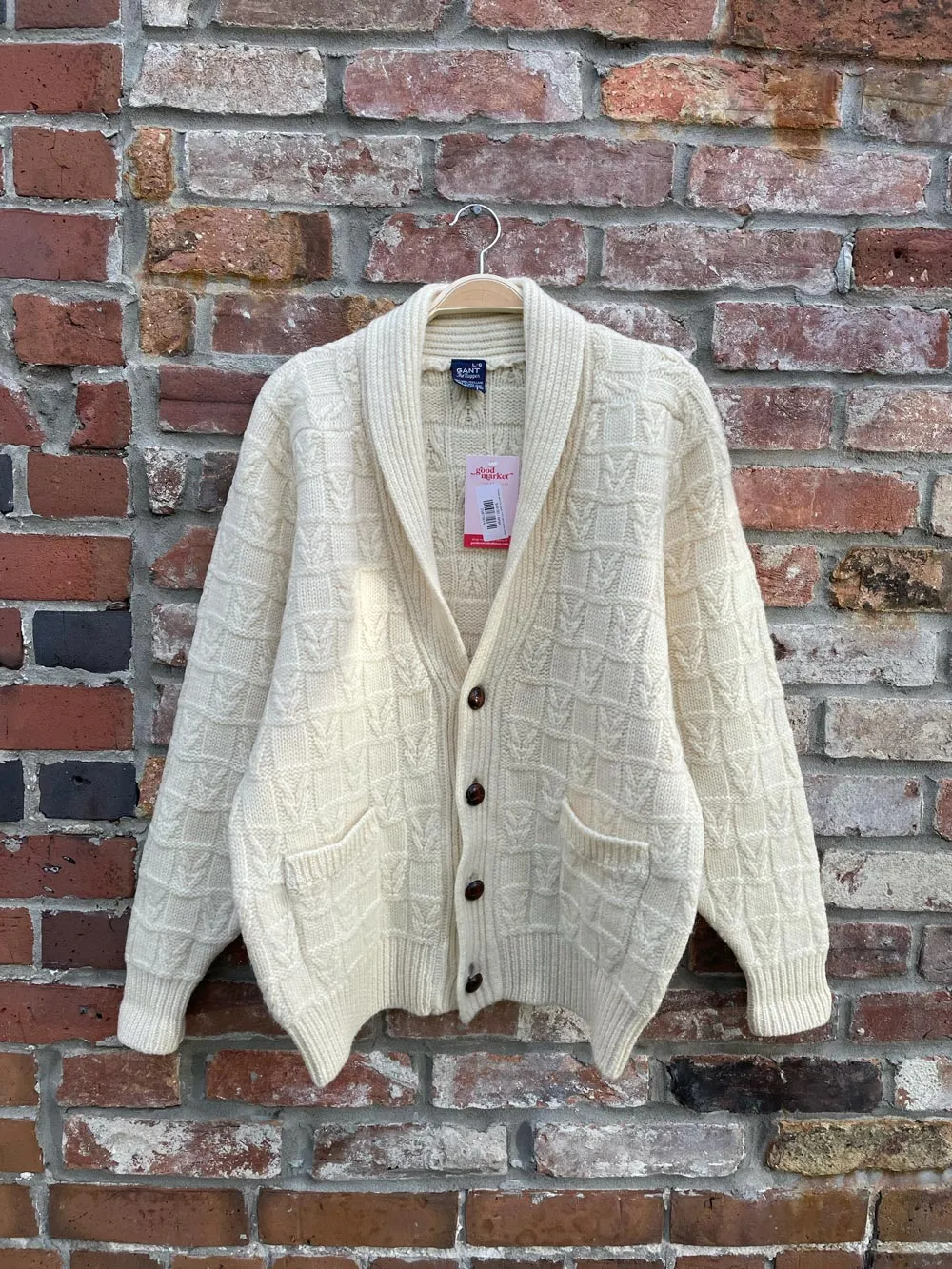 vintage gant the rugger 100% wool shawl cardigan sold by Good Market Thrift Store