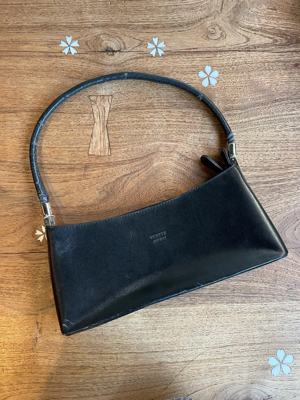 y2k veneto new york mini leather shoulder bag sold by Good Market Thrift Store