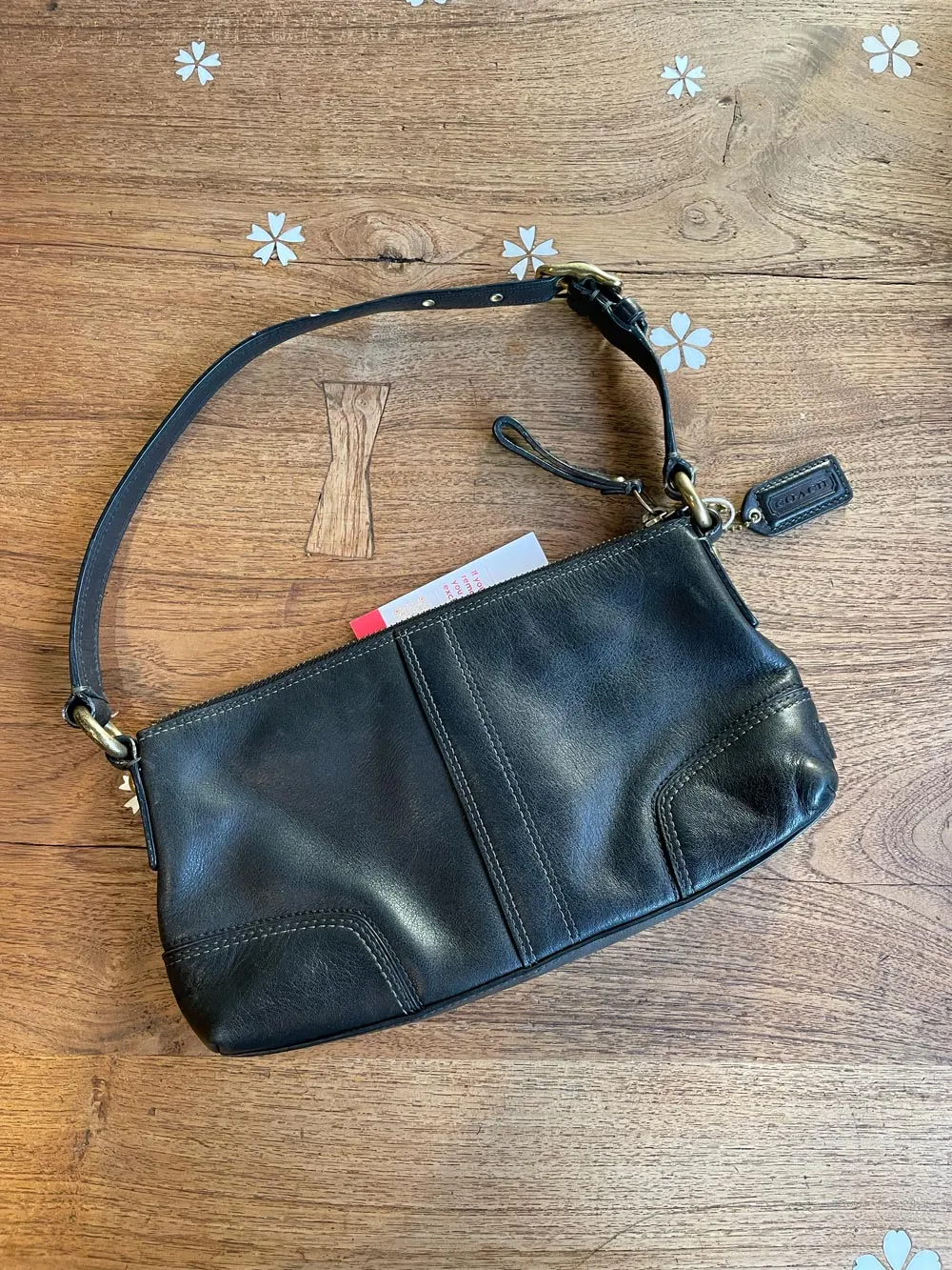 vintage 00s coach turnlock mini leather shoulder bag sold by Good Market Thrift Store product image thumbnail 2
