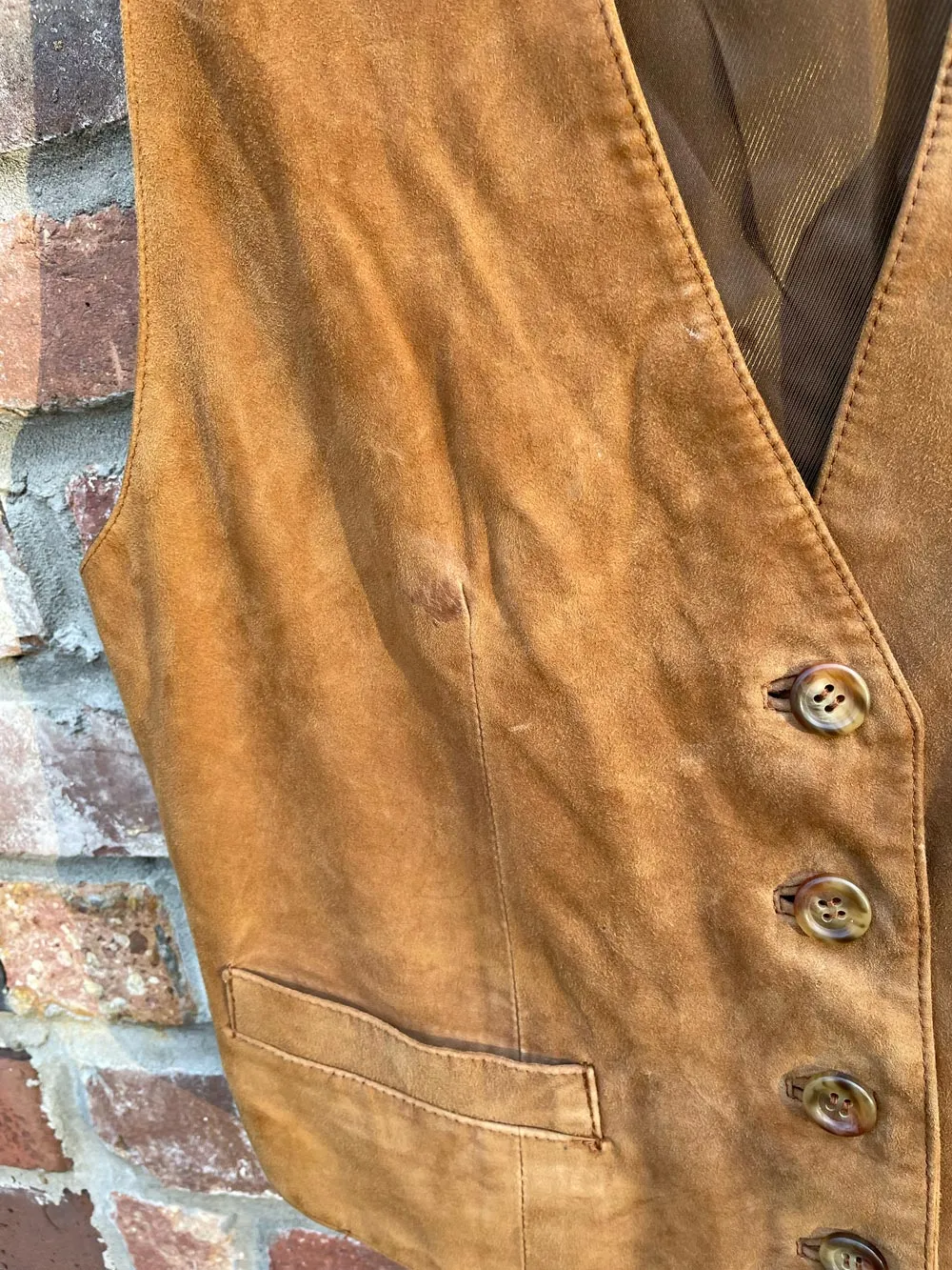 vintage st michael lamb suede vest sold by Good Market Thrift Store product image thumbnail 3