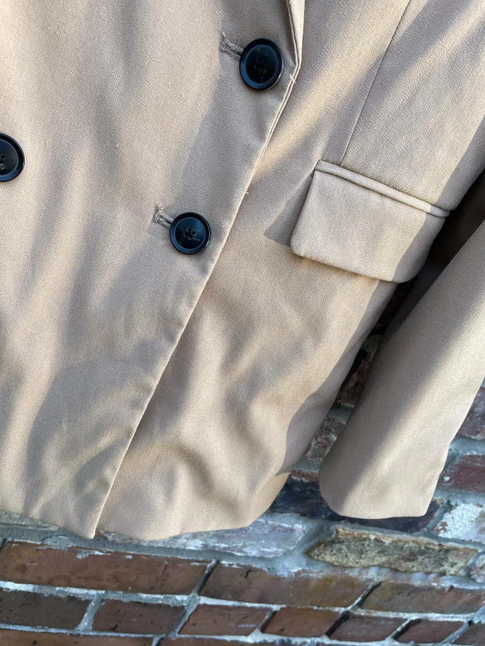 mango camel double breasted blazer sold by Good Market Thrift Store product image thumbnail 2