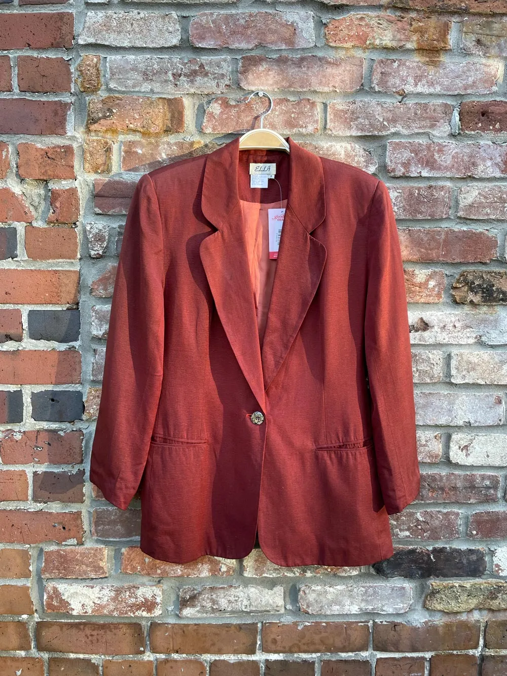 vintage ella 100% silk woven blazer sold by Good Market Thrift Store