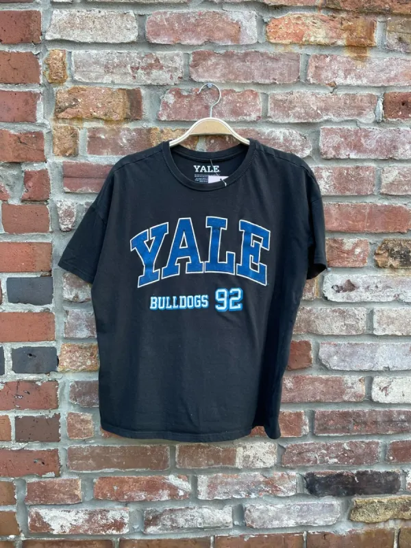yale varsity block letter boxy tee sold by Good Market Thrift Store