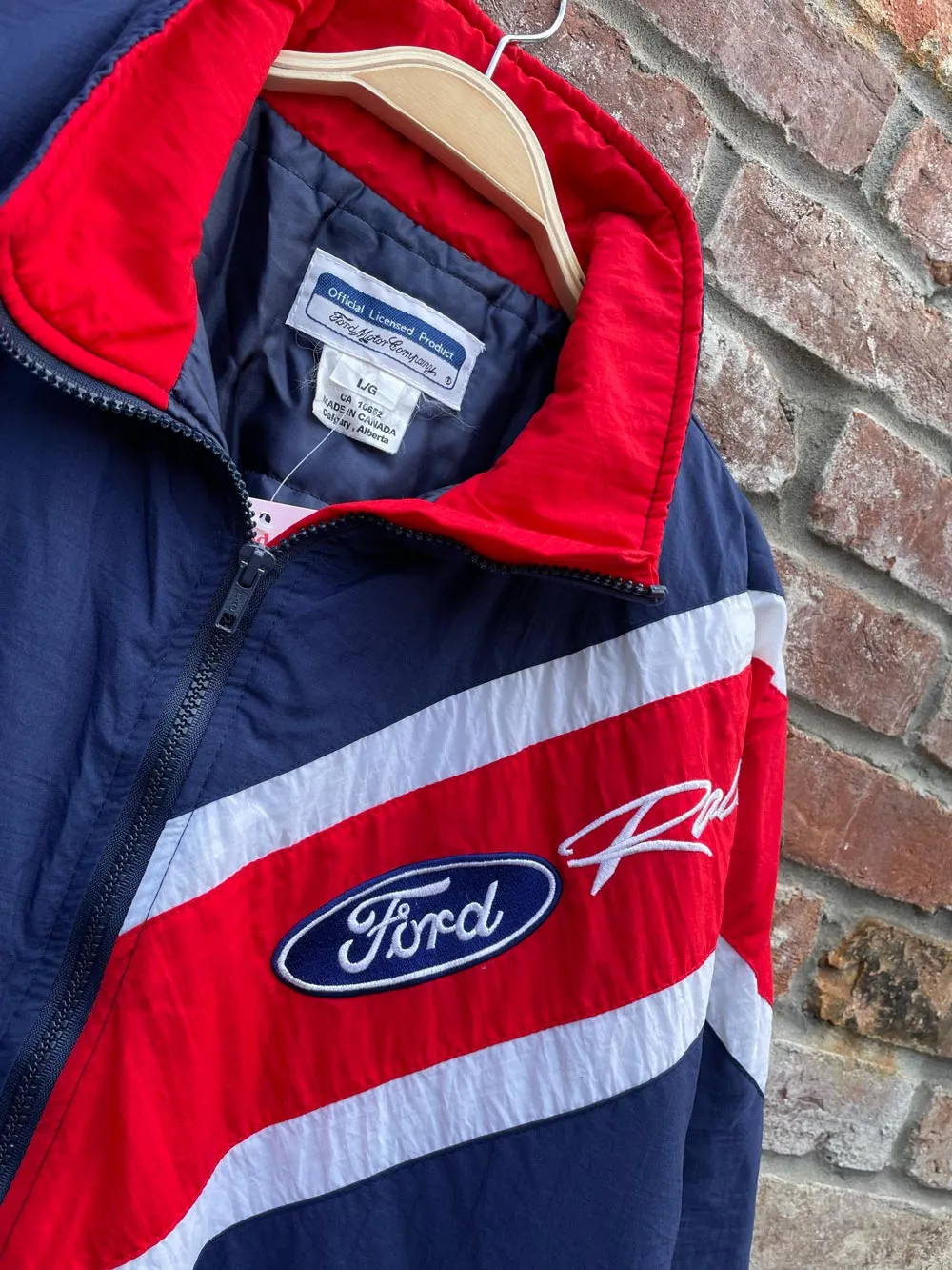 vintage 90s ford racing puffer jacket sold by Good Market Thrift Store product image thumbnail 2