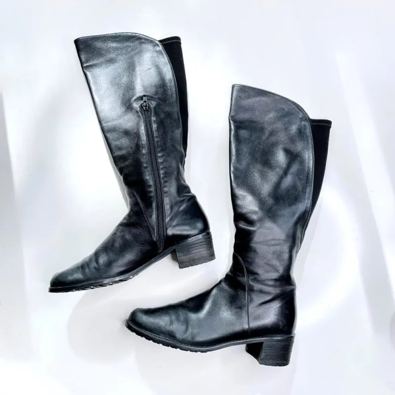 stuart weitzman low heel alljill butter leather boots sold by Good Market Thrift Store