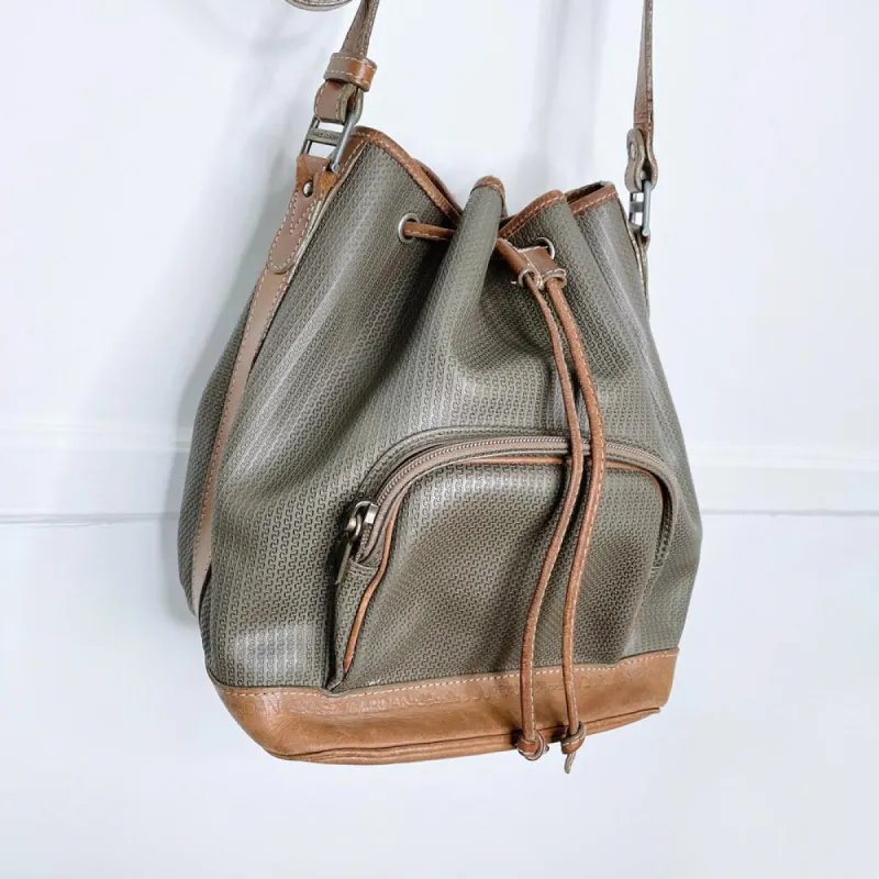 vintage charles jourdan canvas leather bucket bag sold by Good Market Thrift Store