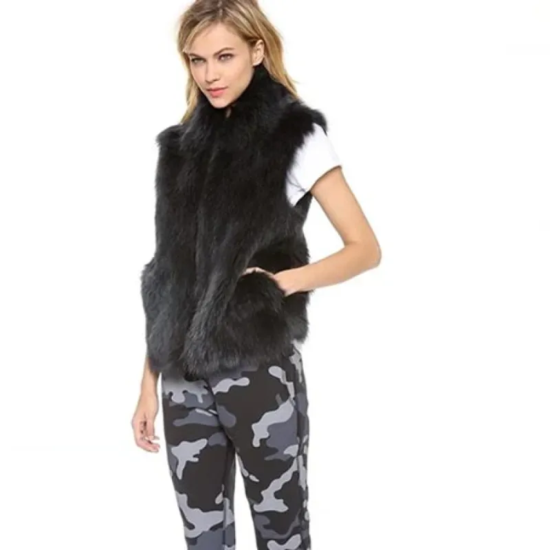 sam. lola fox fur vest sold by Good Market Thrift Store