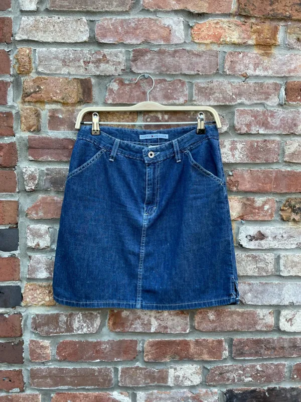 vintage 00s tommy hilfiger denim mini skirt sold by Good Market Thrift Store