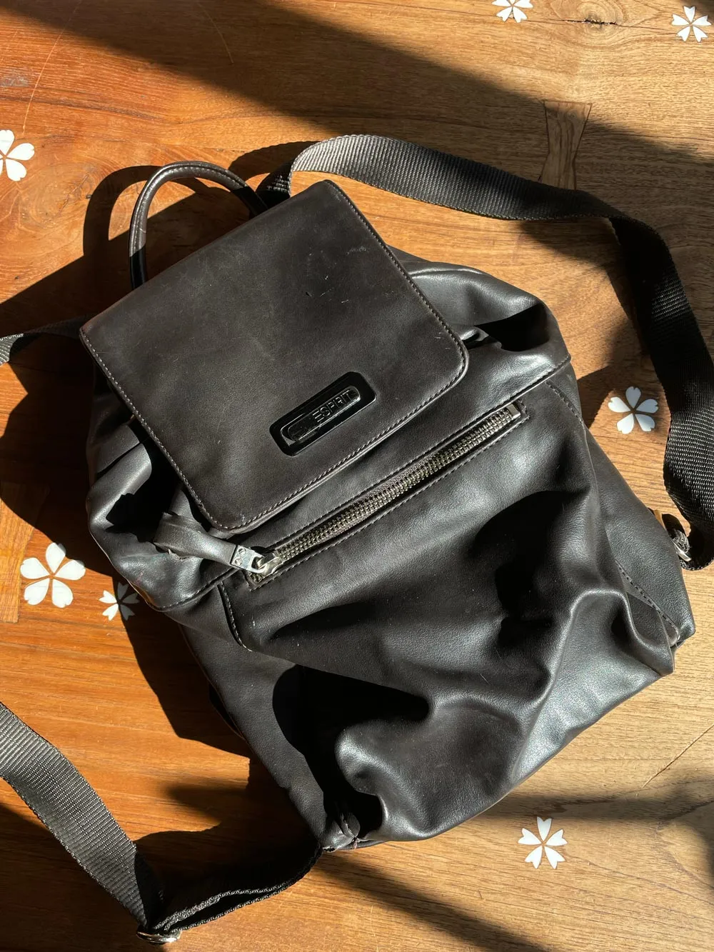 vintage 90s esprit faux leather backpack sold by Good Market Thrift Store