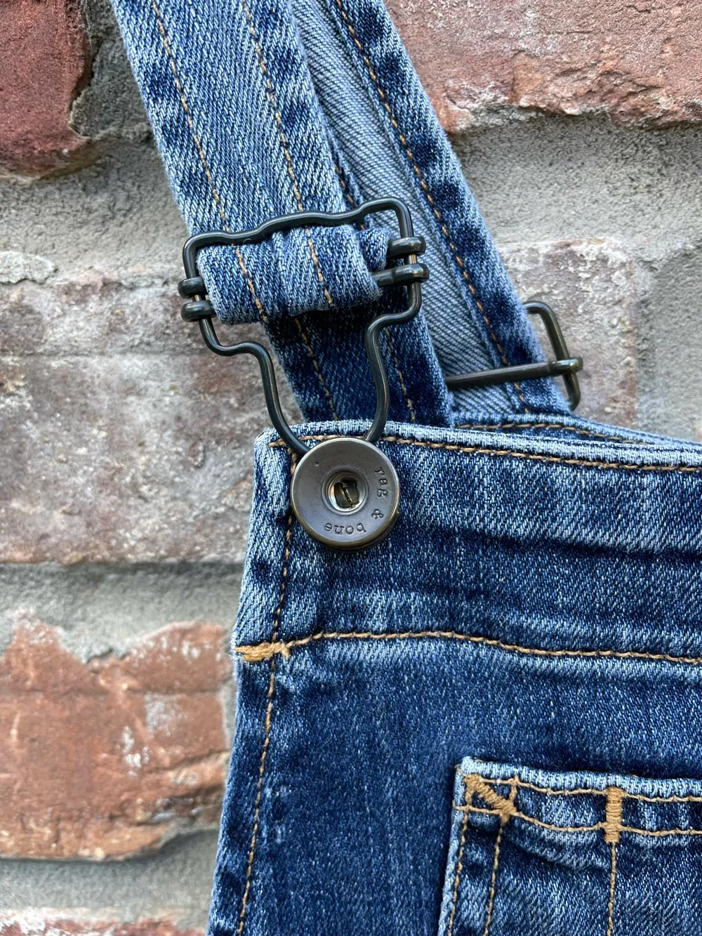 rag & bone flare leg raw hem crop overalls sold by Good Market Thrift Store product image thumbnail 4