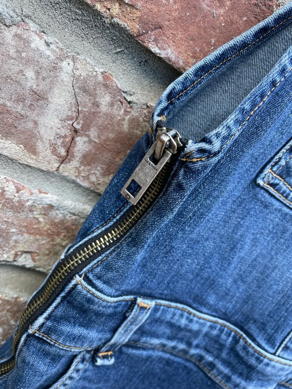 rag & bone flare leg raw hem crop overalls sold by Good Market Thrift Store product image thumbnail 5