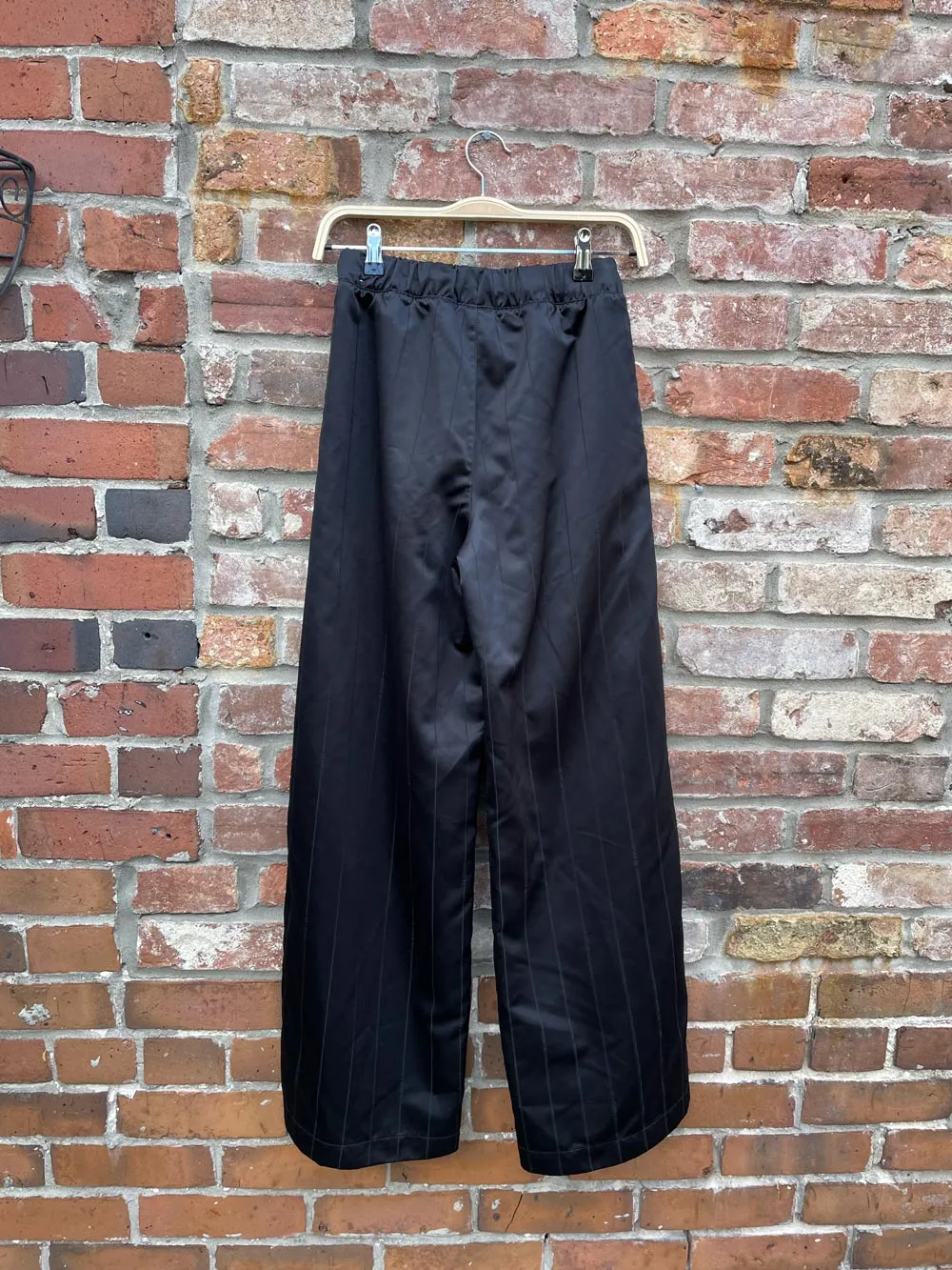 jordan loose fit satin stripe wide leg pants sold by Good Market Thrift Store product image thumbnail 3